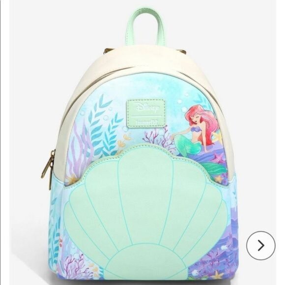 Disney Loungefly The Little Mermaid Shell Mini Backpack - Picture 11 of 13
